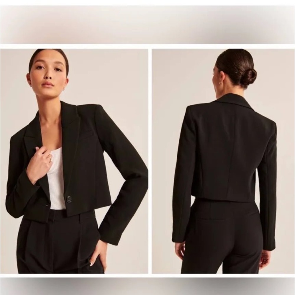 Wilfred Aritzia La Paz Blazer Black Cropped Single Button Jacket XS 79041